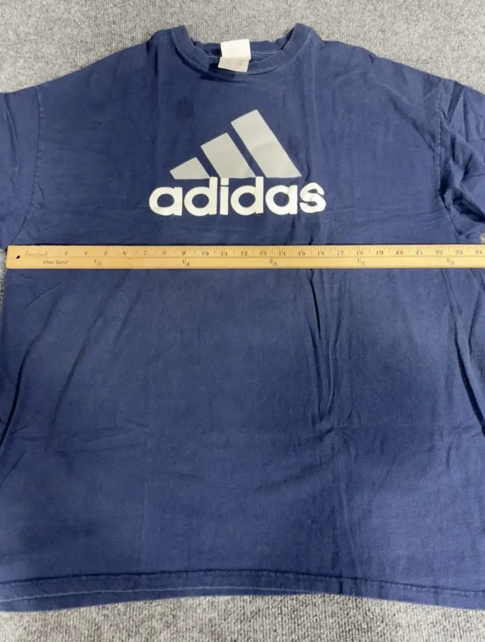 Adidas Shirt Mens XL Blue Logo Graphic Crewneck Cotton Casual Athletic Tee Top